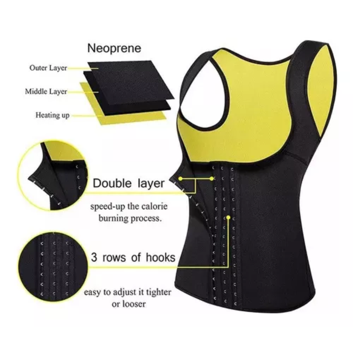Chaleco neopreno mujer XL, XXL pd-50