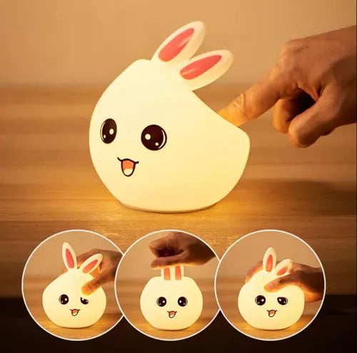 LAMPARA SILICONA CONEJO SUAVE LUZ LED