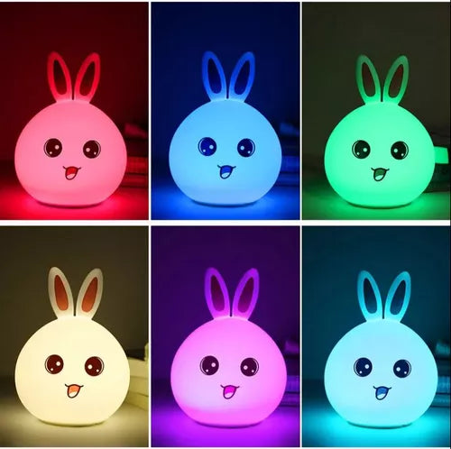 LAMPARA SILICONA CONEJO SUAVE LUZ LED