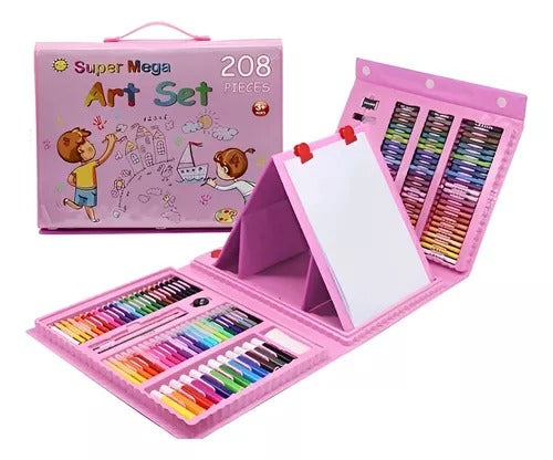 KIT DE ARTE 208 PC COLOR ROSADO