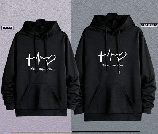 BUZOS PAREJA CORAZÓN - ESTAMPADO