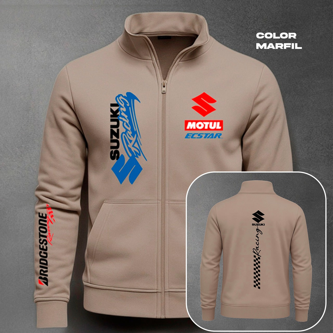 BUZO CUELLO ALTO MOTO SUZUKI ESTAMPADO