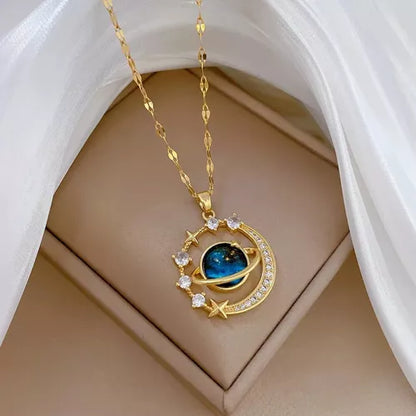 Collar Planeta Saturno Estrellas Mujer E