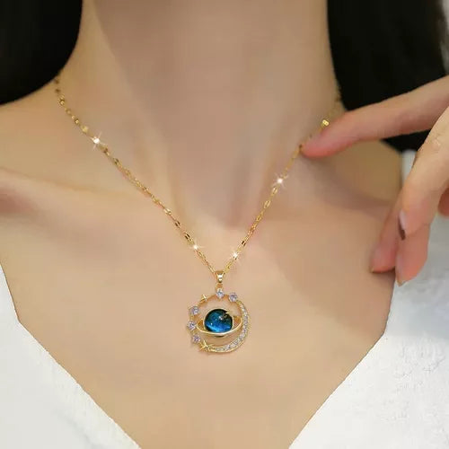 Collar Planeta Saturno Estrellas Mujer E