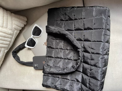 Bolso Puff Negro Mujer