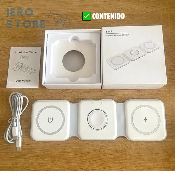 Cargador Inalámbrico Plegable 3 en 1