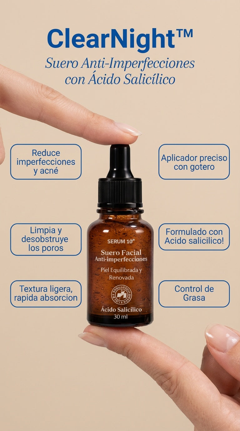 ClearNight™ – Suero Anti-Imperfecciones con Ácido Salicílico + Obsequio
