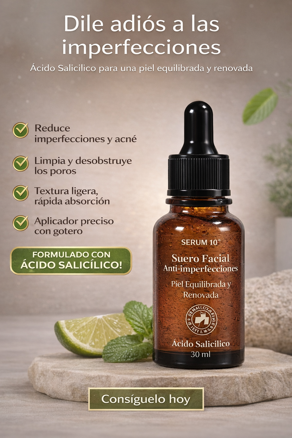 ClearNight™ – Suero Anti-Imperfecciones con Ácido Salicílico + Obsequio