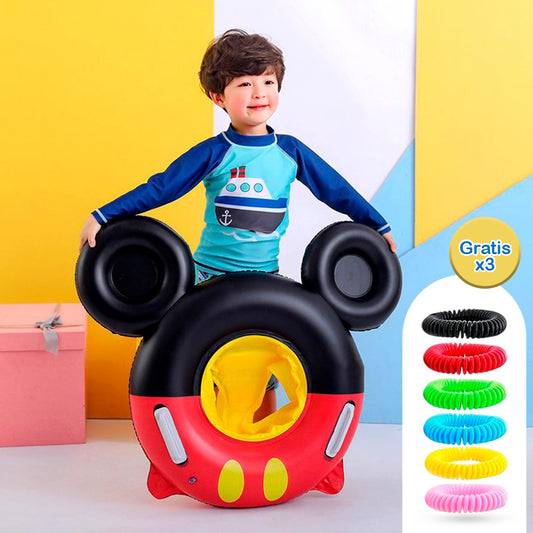 Flotador Niños + Pulsera Repelente x3
