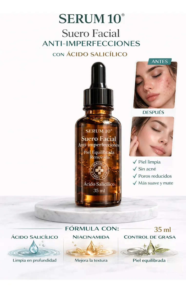 ClearNight™ – Suero Anti-Imperfecciones con Ácido Salicílico + Obsequio